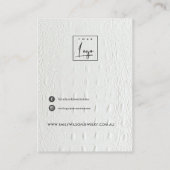 Wit lederen textuur Blank sieraden display Visitekaartje (Achterkant)