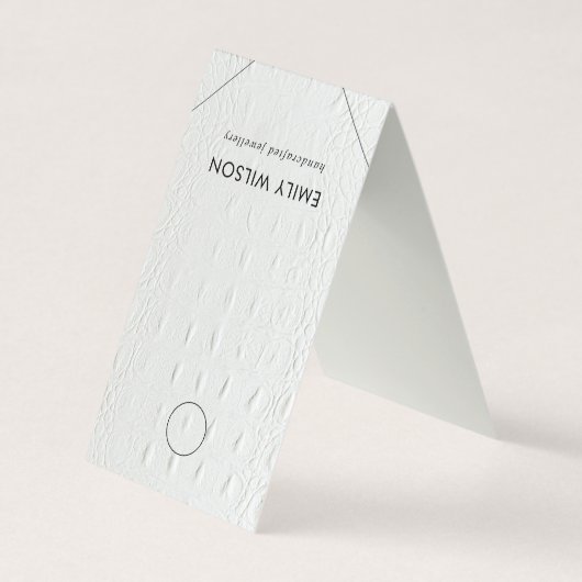 Wit lederen textuur Verhangend Ketting beeldscherm Visitekaartje (Voorkant)