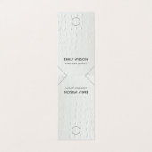 Wit lederen textuur Verhangend Ketting beeldscherm Visitekaartje (Buitenkant ongevouwen)