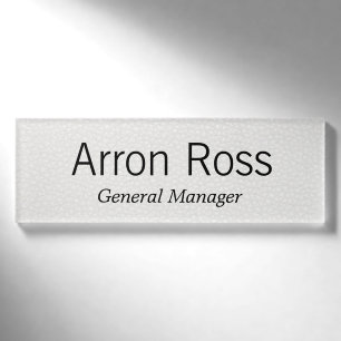 Wit lederen werknemer Magnetic Name Tag