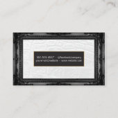 Wit leer | Antieke zwarte rand Visitekaartje (Achterkant)
