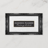 Wit leer | Antieke zwarte rand Visitekaartje (Voorkant)