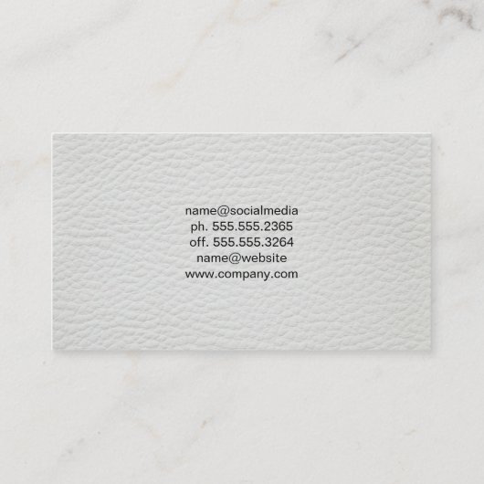 wit leer | Auto Visitekaartje (Achterkant)