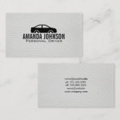 wit leer | Auto Visitekaartje (Voorkant / Achterkant)