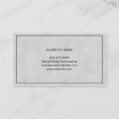 wit leer | gestikt visitekaartje (Achterkant)