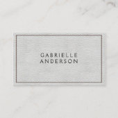 wit leer | gestikt visitekaartje (Voorkant)