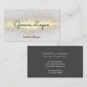 Wit leer | Gouden glans Visitekaartje (Voorkant / Achterkant)