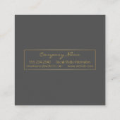 Wit leer | Luxe Vierkante Visitekaartje (Achterkant)