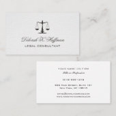 Wit leer vrouwelijk Legal Justice Schaal Visitekaartje (Voorkant / Achterkant)