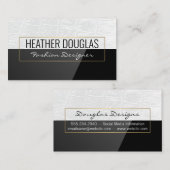 Wit leer | Zwart hoogglans Visitekaartje (Voorkant / Achterkant)