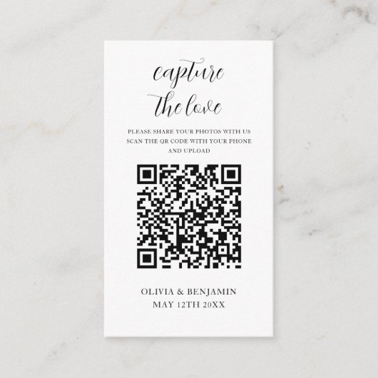 Wit | Leg de Love QR-code vast Informatiekaartje (Voorkant)