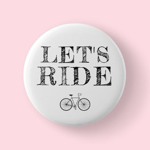 Wit Let's Ride Bike - Nationale Fietsmaand Ronde Button 5,7 Cm