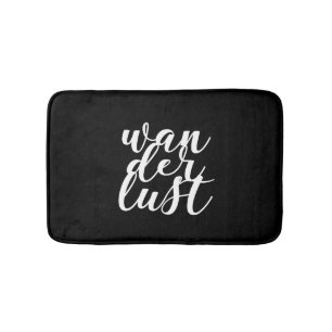 Wit lettertype Wanderlust Badmat