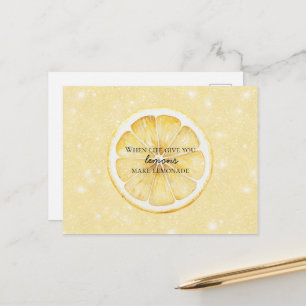 Wit Leven Geeft Je Citroenen Quote Glitter Briefkaart