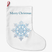 Wit Licht Blauw Kerst Sneeuwvlok Grote Kerstsok (Voorkant)