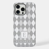 Wit Licht Donkergrijs Argyle Patroon iPhone Hoesje (Achterkant)