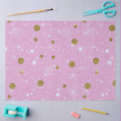 Wit Licht Goud Roze Glitter Polka Dots Kerstmis Tissuepapier (Craft)