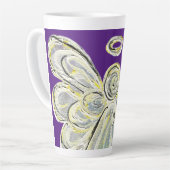 Wit Licht Guardian Angel Custom Latte Mok Cup (Linkerhoek)