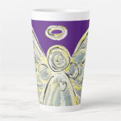 Wit Licht Guardian Angel Custom Latte Mok Cup (Voorkant)