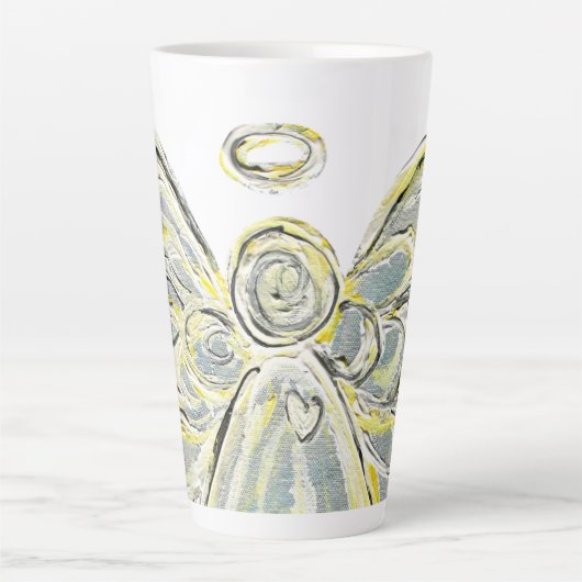 Wit Licht Guardian Angel Custom Latte Mok Cup (Voorkant)