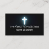 Wit Licht Kruis Christelijke Kerk Verlicht Visitekaartje (Voorkant)