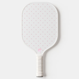 Wit & Licht Roze Stip Cute Boho Kleine Stip Pickleball Paddle