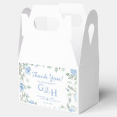 Wit Licht Zachte Paste Blauwe Bloemen Bloemen Huwe Bedankdoosjes (Geopend)