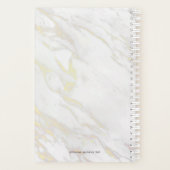 Wit & lichtgouden tinten namaakmarmer planner (Achterkant)