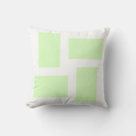 Wit & Lichtgroen Pastel Abstract Design Kussen