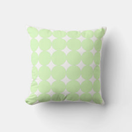 Wit & Lichtgroen Pastel Cirkelpatroon Kussen