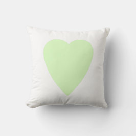 Wit & Lichtgroen Pastel Hartvorm Ontwerp Kussen