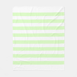 Wit & Lichtgroen Pastel Lijnpatroon Fleece Deken