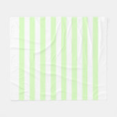 Wit & Lichtgroen Pastel Lijnpatroon Fleece Deken (Voorkant (Horizontaal))
