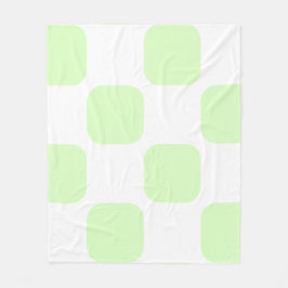 Wit & Lichtgroen Pastel Squircle Patroon Design Fleece Deken