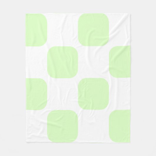 Wit & Lichtgroen Pastel Squircle Patroon Design Fleece Deken (Voorkant)