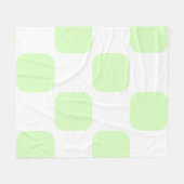 Wit & Lichtgroen Pastel Squircle Patroon Design Fleece Deken (Voorkant (Horizontaal))