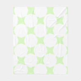 Wit & Lichtgroen Pastel Ster Patroon Design Fleece Deken