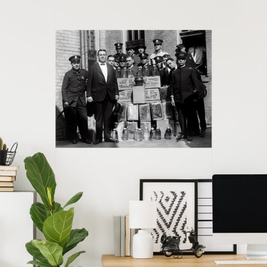 WIT-LICHTMOONSHINEBUST VERBODEN POSTER (Thuiskantoor)