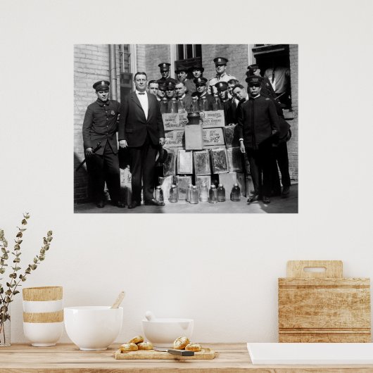 WIT-LICHTMOONSHINEBUST VERBODEN POSTER (Keuken)