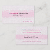Wit & Lichtroze  Bloemenkant Visitekaartje (Voorkant / Achterkant)