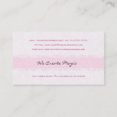 Wit & Lichtroze  Bloemenkant Visitekaartje (Achterkant)