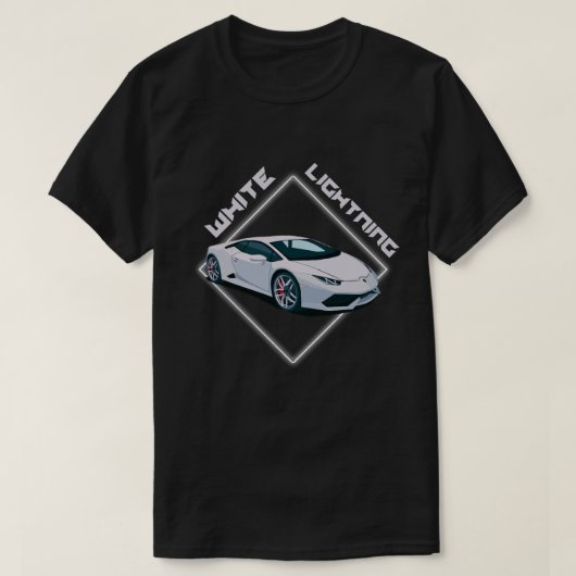 Wit Lightning Supercar Graphic T-shirt (Design voorkant)
