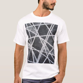 Wit Lijnen zwart en wit abstract T-shirt
