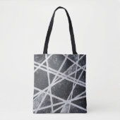 Wit Lijnen zwart en wit abstract Tote Bag (Voorkant)