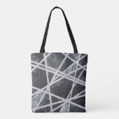 Wit Lijnen zwart en wit abstract Tote Bag (Achterkant)