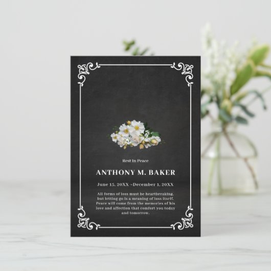 Wit Lijst Aangepaste Foto Begrafenissympathie (Staand voorkant)