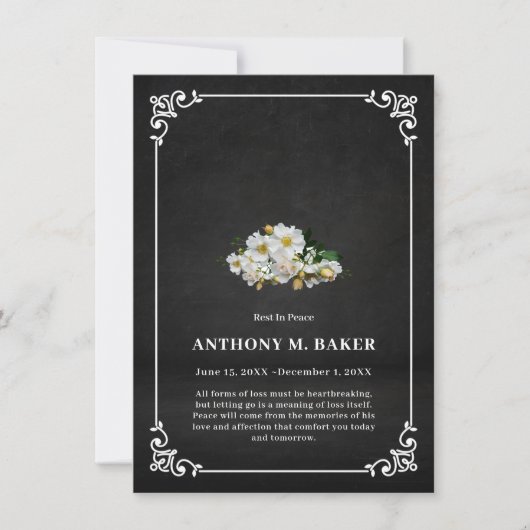 Wit Lijst Aangepaste Foto Begrafenissympathie (Voorkant)