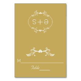Wit lijst, initialen bruiloft gouden escort kaart