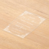 Wit Lijst  Nuestra Boda Spaans Huwelijk Acryl Uitnodigingen (Laagn)