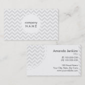 wit lijst op grijs chevron visitekaartje (Voorkant / Achterkant)